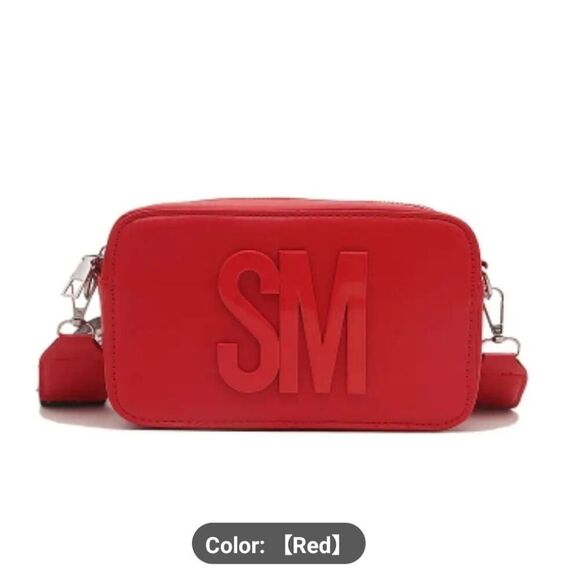 Trendy Vegan Leather Rectangle Crossbody Chest Bag Adjustable Strap - Picture 6 of 12